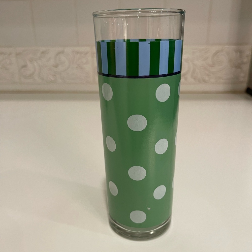 Set of 8 Gail Pittman Provence Green 12 oz drinking glasses - Picture 2 of 2